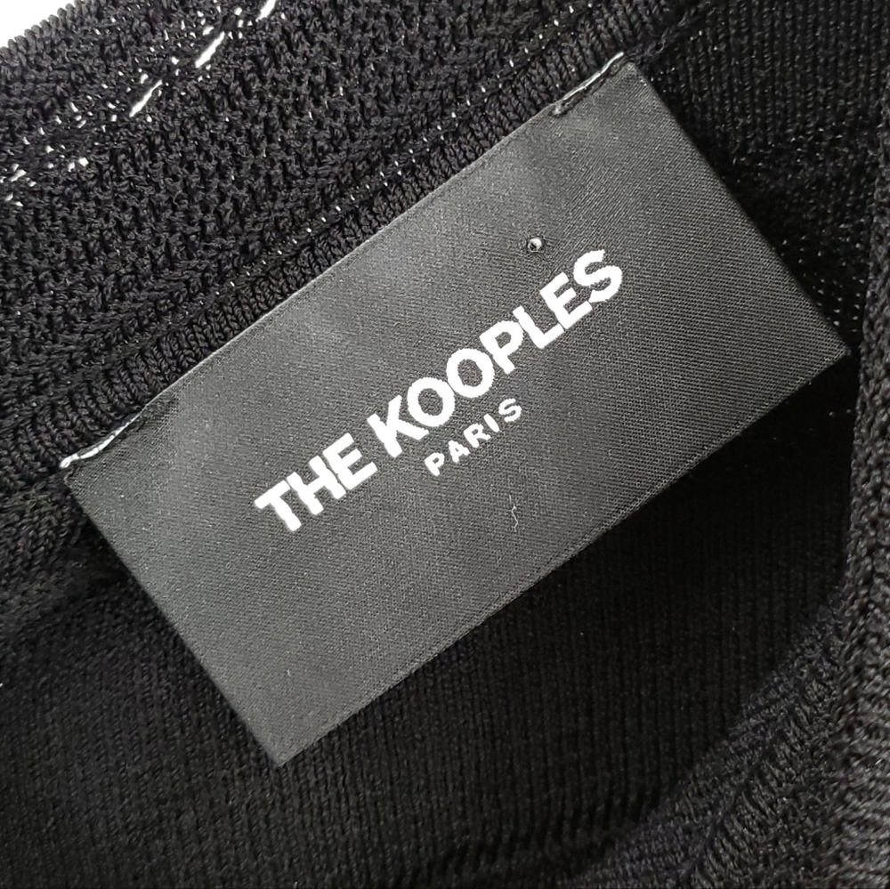 The Kooples Black Textured Fit Flared Dress Size Small - Picture 3 of 4